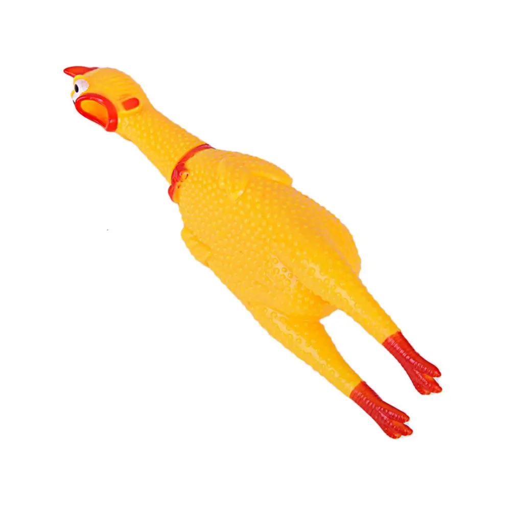 Funny Pet Toy Squawking Rooster Screaming Rubber Chicken Shrilling Yellow Cock Attractive Dog Cat Puppy sound Toy pollo goma