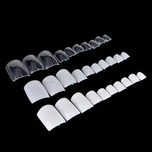 500 sztuk moda naturalne akrylowe francuski fałszywe Toe tipsy Pedicure paznokci stóp łatka DIY dekoracji na sprzedaż(China)