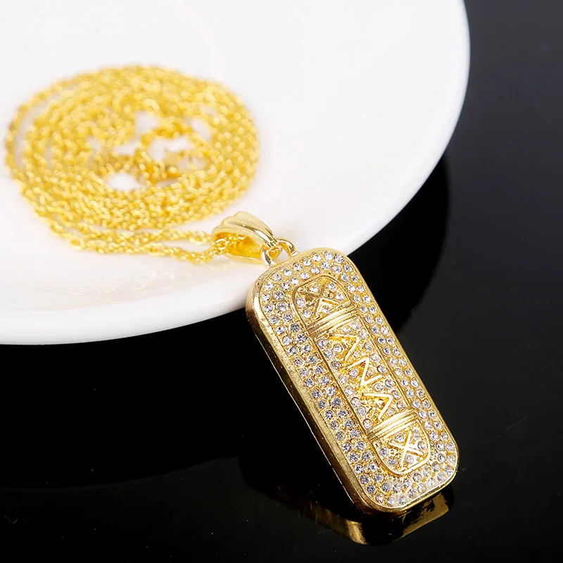 High Quality Trendy Xanax Pill Letter Pendant Necklace Women Men Hip Hop Jewelry Fashion Gold Silver Long Chain Necklaces Gifts