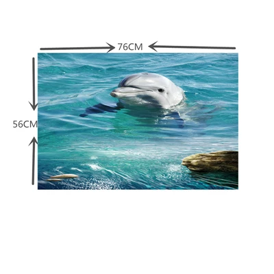L30 x H22 inch Custom Sharp Blue Ocean Aquarium Background Fish Tank Landscape Decorative Backdrop Dragon 3D HD Photography Background Image - Цвет: L30 x H22 inch