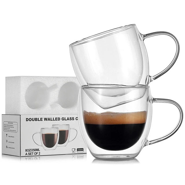 Double walled glass espresso 100ml s/2