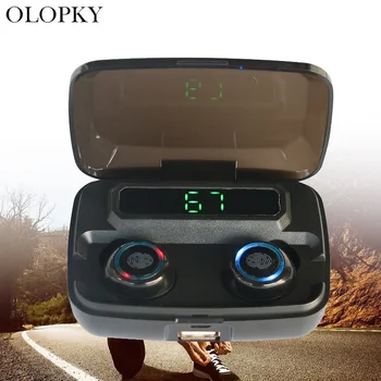 

New TWS Bluetooth Earphone Wireless Bluetooth Headset Headphone Binaural Sport HD Call With LED Digital Display IPX7 Waterproof