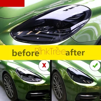 

For Porsche Macan 2014 2015 2016 2017 2018 2019 2020 Black Headlight Protective TPU Transparent Anti-scratch Protective Film