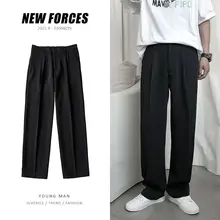 

Pants 2021 Men Trousers Straight Loose Casual Drape Feel Spring Summer Business Dress Small Streetwear Leisure The New Listing