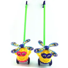 Тележка ручной толчок колокольчик учится ходить шаг тележки дети самолет толкая Музыка есть один полюс 10 юаней 1