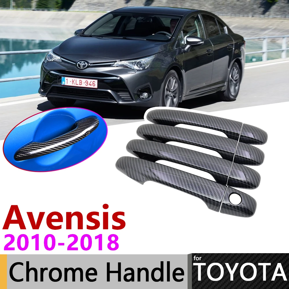 Чехол для дверной ручки Toyota Avensis T270 2010 ~ 2018 из углеродного волокна | Автомобили и