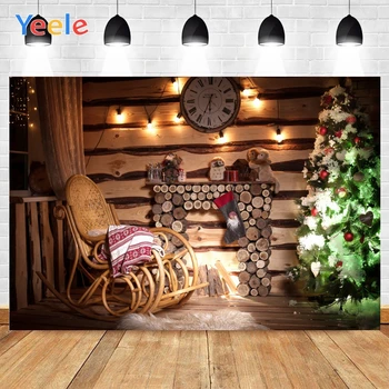 

Yeele Merry Christmas Photography Custom Decoration Tree And Rocking chair Photographic Backgrounds Backdrops For Photo Studio