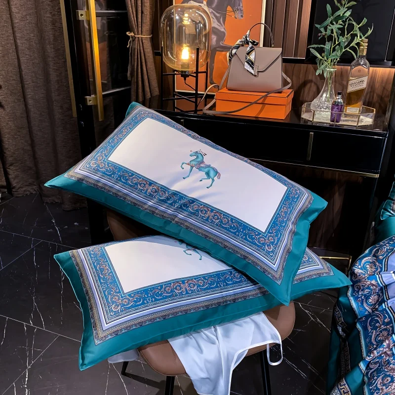 2020 Luxury 60S Egypt Cotton Horses Bedding Set Digital Printed Duvet Cover Bed Sheet Pillowcases Queen King Size 4Pcs