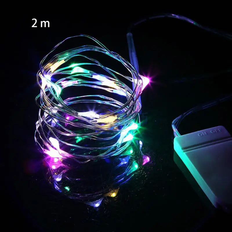 Copper Wire Fairy Light Christmas String Night Romantic Decor Waterproof Mini Led Party Wedding Battery Powered Garland Lamps - Emitting Color: 2m-colorful