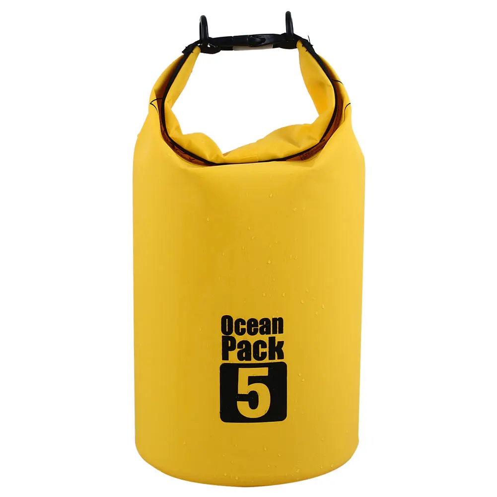 5L yellow Сумки для плавания 2 цвета гребли Водонепроницаемый сухой мешок ПВХ Спорт дрейфующих мешок Каноэ Открытый - Цвет: 5L yellow