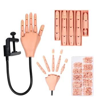 

Salon DIY Manicure Reusable ABS 200pcs False Tips For Beginners Nails Practice Model Hand Kit Training Tool Display Movable