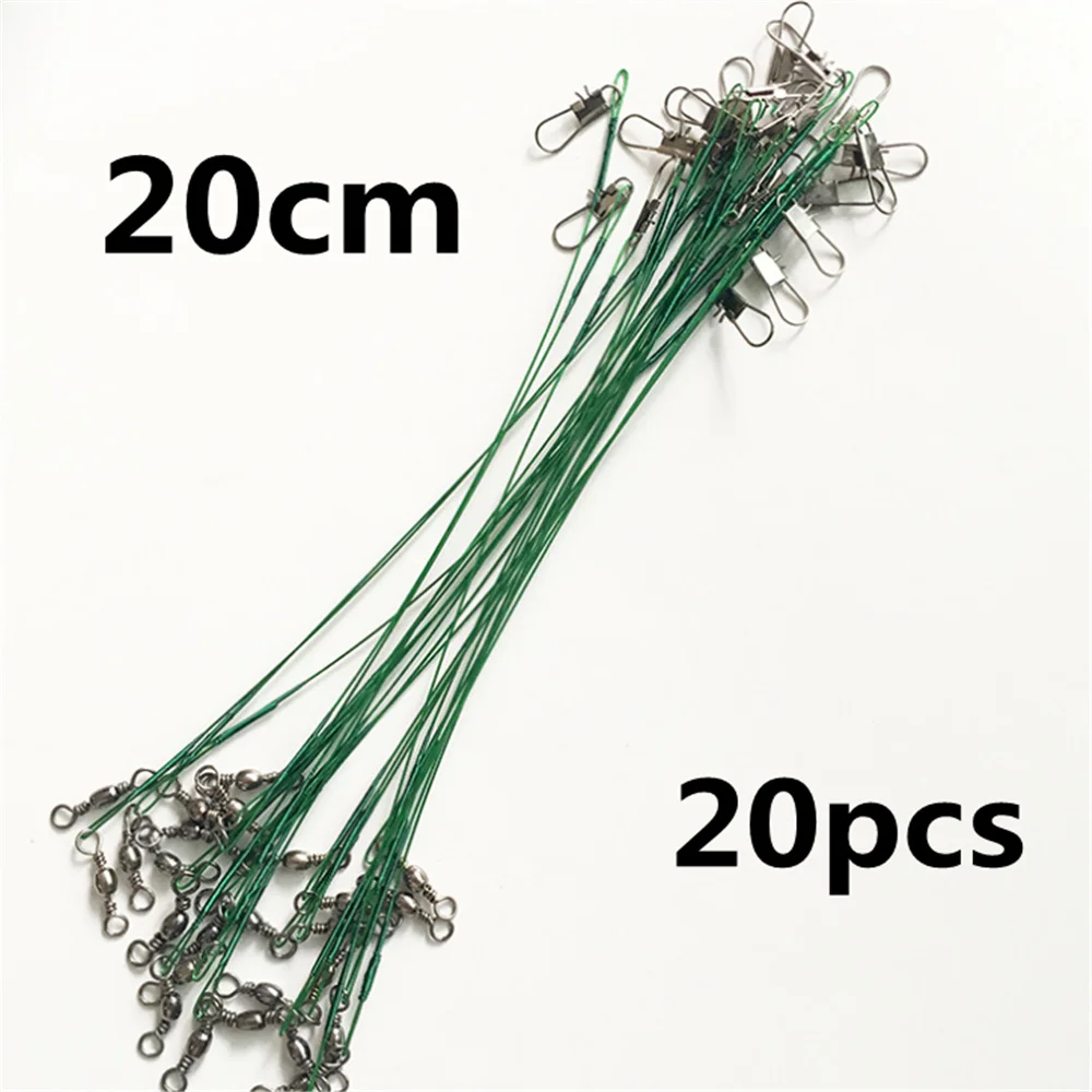 Fishing 20pcs/Lot 20cm Anti Bite Steel Fishing Line Steel Wire