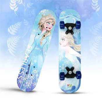 

New Disney Frozen 2 Seven Layers Of Maple Wood Skateboard Scooter Spider-Man Children Action Figure Toy Beginner Gift M5499