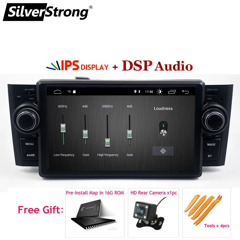 SilverStrong Автомобильный мультимедийный плеер gps Android9.0 автомобильный Радио 1 Din DVD для Fiat Grande Punto Linea 2007-2012 радио FM Рулевое управление