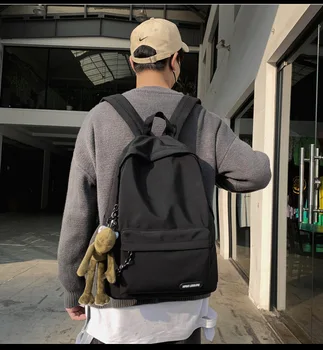 

2020 new simple and stylish portable large capacity Women's solid color backpack backpack schoolbag