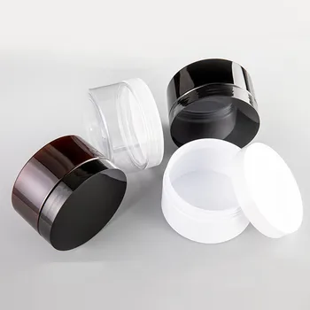 

30pcs 200g empty clear/black/white cream container with black/white screw cap 200ml solid perfumes jars