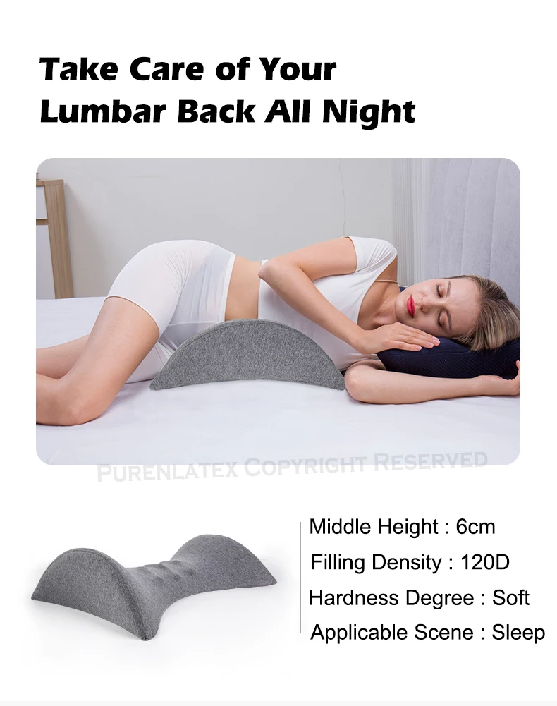 Description Picture 6 of itemPurenLatex Memory Foam Orthopedic Bedding Pillows Waist Back Support Cushion Slow Rebound Pressure Pillow for Pregnant Women