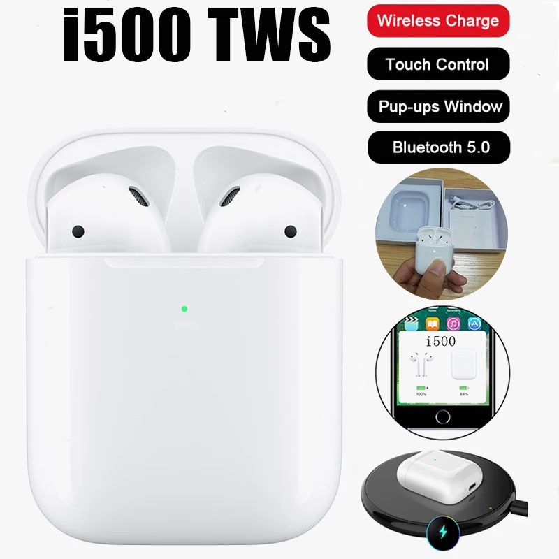 

i500 TWS Bluetooth Earphone Wireless Charging Headset i500tws Touch Control Earbuds 1:1 Open Lid Pop Up Real Capacity 11.7