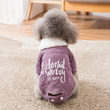 

Winter Dog Clothes Text Embroidery Pets Outfits Warm Clothes for Small Dogs Cat Costumes Coat Jacket Puppy Sweater Dogs Fashion
