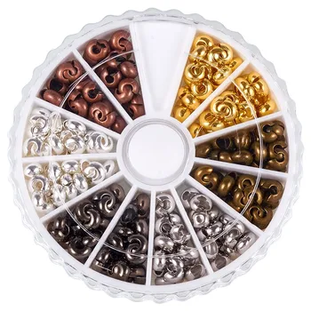 

1 Box Round Brass Crimp Bead Covers Jewelry Findings for Craft Making 250pcs/box