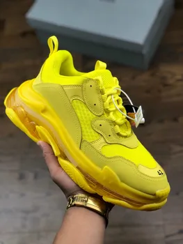 

2020 Wholesale Casual Shoes Air Mesh Chunky Sneaker Outdoor Walking Shoes Tenis Basket Zapatillas Hombre Green Yellow Sneakers