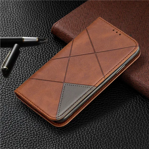 Коричневый Flip Case For Huawei Y5 Y6 Pro Y7 Prime Y9 Prime Honor 7A Pro 7C 8A 8S 9X 10i Lite PU Leather Wallet Cover Coque Case - Цвет: Коричневый