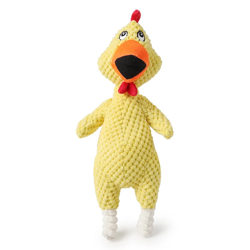 yellow Игрушка для собак, кричащая курица, жевательная игрушка, сжимающая звуковая игрушка для собак, супер прочная и смешная, жужжащая, цвет ананаса, кричащая - Цвет: yellow
