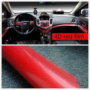

Car Styling 4D Red Carbon Fiber Vinyl Wrap Sheet Film Bubble Air Free Sticker Emblem Body Cover Accessories Kit