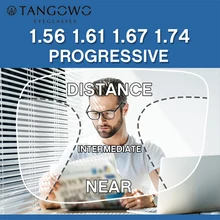 TANGOWO 1.56 1.61 1.67 1.74 Index Progressive Lenses Free Form Multifocal Aspheric Resin Optical Prescription Brand Eye Glasses