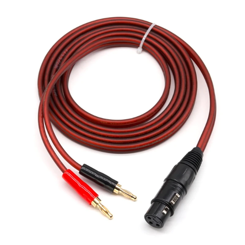 Hifi Active Speaker Cable 3 Pin Xlr Female To Dual Banana For Amplifier Soundbox Ofc Cable Gold