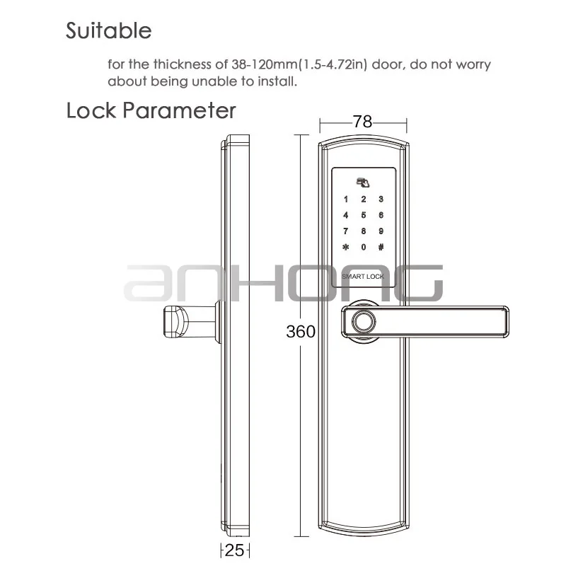 Biometric Fingerprint Wooden Door Lock App Bluetooth Fingerprint Door Lock Password RFID Card Intelligent Stainless Steel Locks