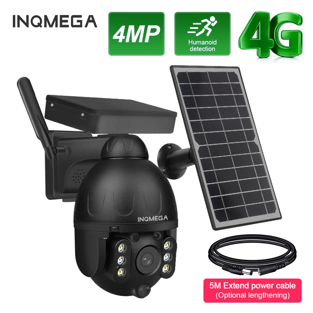 INQMEGA Outdoor Solar Camera 4G SIM/WIFI Wireless Security Detachable Cam Battery CCTV Surveillance Cameras With WiFi | Безопасность и