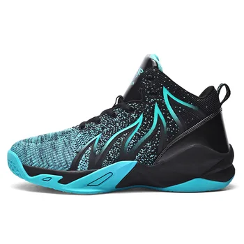 

Casual Sports Shoes Male Fly Knitting Breathable Movement Hight-top Basketball Shoes Students Teenager Leisure Trendy Shoes Larg