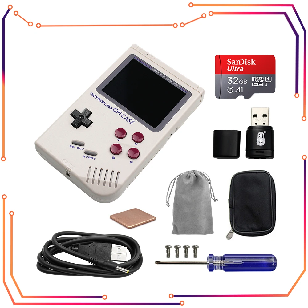 Игровой набор Retroflag GPi для Raspberry Pi Zero W 1 3 дополнительно 32 Гб 64 ГБ SD-карта медные