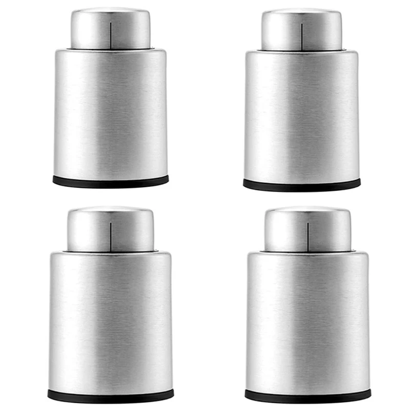

Wine Stopper Wine Cork Household Seal 304 Stainless Steel Vacuum Wine Bottle Stopper Wine Stopper with Time Scale Silver 4 Pack
