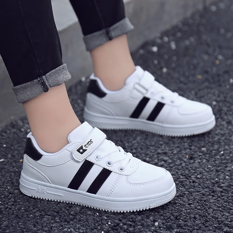

Girls White Shoes 2019 New Style Spring And Autumn BOY'S Shoes White Versatile 3-Waterproof Leather 4 CHILDREN'S Shoes 6-Year-Ol
