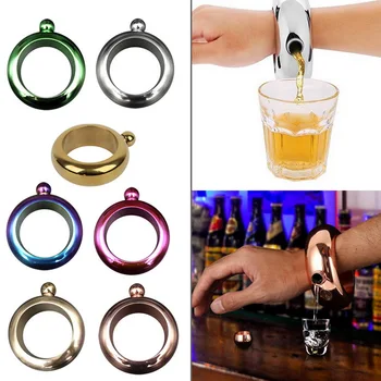 

1 PC Stainless Steel Bracelet Flasks Portable Wine Whisky Hip Flasks Pot Flagon Drinking Bottle Kitchen Wine Pocket Container