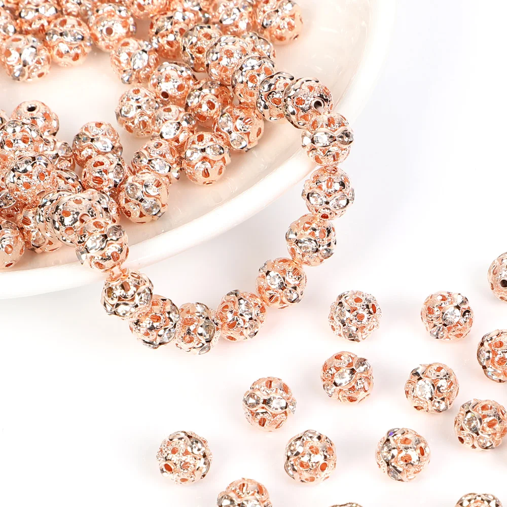 20Pcs Mixed Color Round Rhinestone Rondelles Crystal Balls Beads 6/8mm Spacer Beads For Jewelry Making DIY Bracelets Accessories crystal beads loose stone beads spacer beads ball beads crystal glass beads loose beads stone beads beads for jewelry making