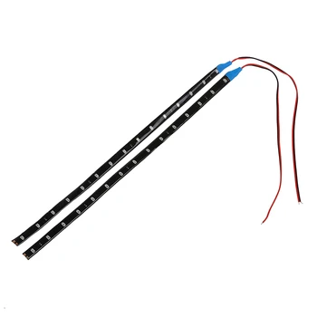 

2pcs 30CM 15SMD Car Strip Under Light Neon Footwell Flexible Waterproof - Blue