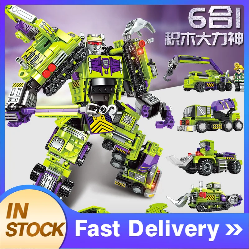 

SEMBO 103081-103086 MOC Technic series Building Blocks Steel Mecha becomes Hercules 6 in 1 Bricks Toys for Kids