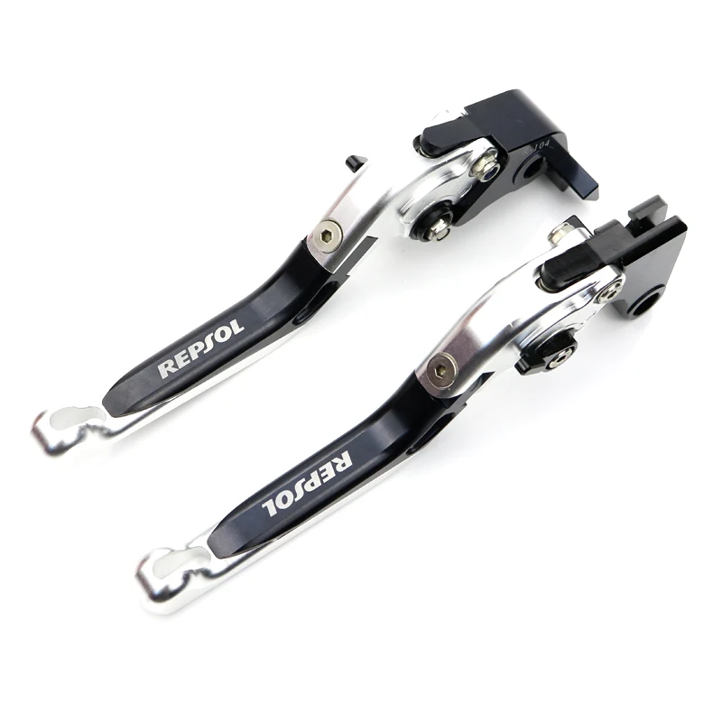 Для Honda REPSOL VFR800/F 2002- VFR 800X 2011-2013 VFR 1200X 2009- Складные Выдвижные регулируемые ручки тормоза и сцепления, обработанные на станке с ЧПУ - Цвет: black silver