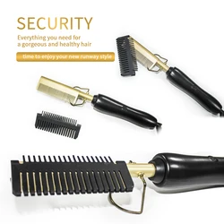 Hot Comb Straightener Electric Hair Straightener Hair Curler Wet Dry Use Hair Flat Irons Hot Heating Comb For Hair hot comb
