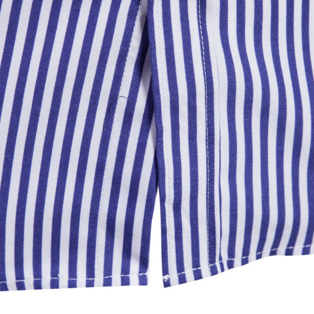 Jaycosin Мужская Повседневная рубашка Slim Fit Мужская Повседневная полосатая рубашка с длинным рукавом официальная одежда рубашки мужская одежда дропшиппинг 9