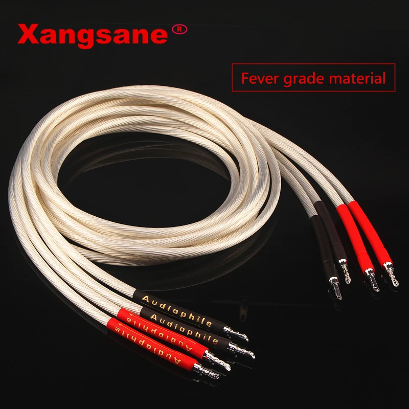 Xangsane Audiophile аудио кабель 4 КОРНИ HIFI из меди без примеси кислорода (OFC) посеребренный Динамик вилка типа банан