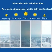 Window Tint SUNICE 50*100/200/300/500cm Blue Car Home Window Tint Glass Film VLT 75%~20% Photochromic Film Summer UV Protector