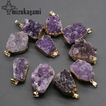 

26~30mm Natural Stone Charms Pendant Crystal bud Crystal Cluster original stone pendant For DIY Jewelry Accessories