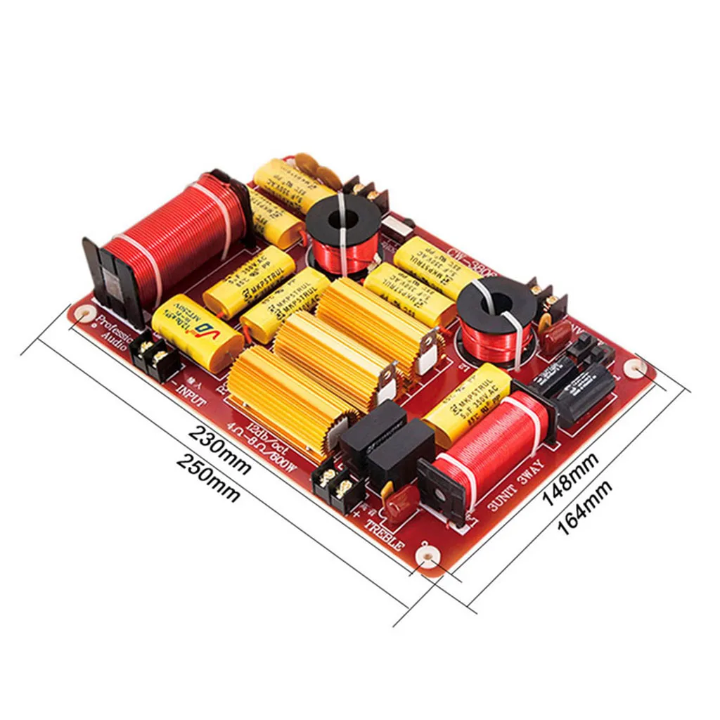Universal 3 Way 600W Hi/Mi/Lo Crossover Frequency Divider Clear Audio