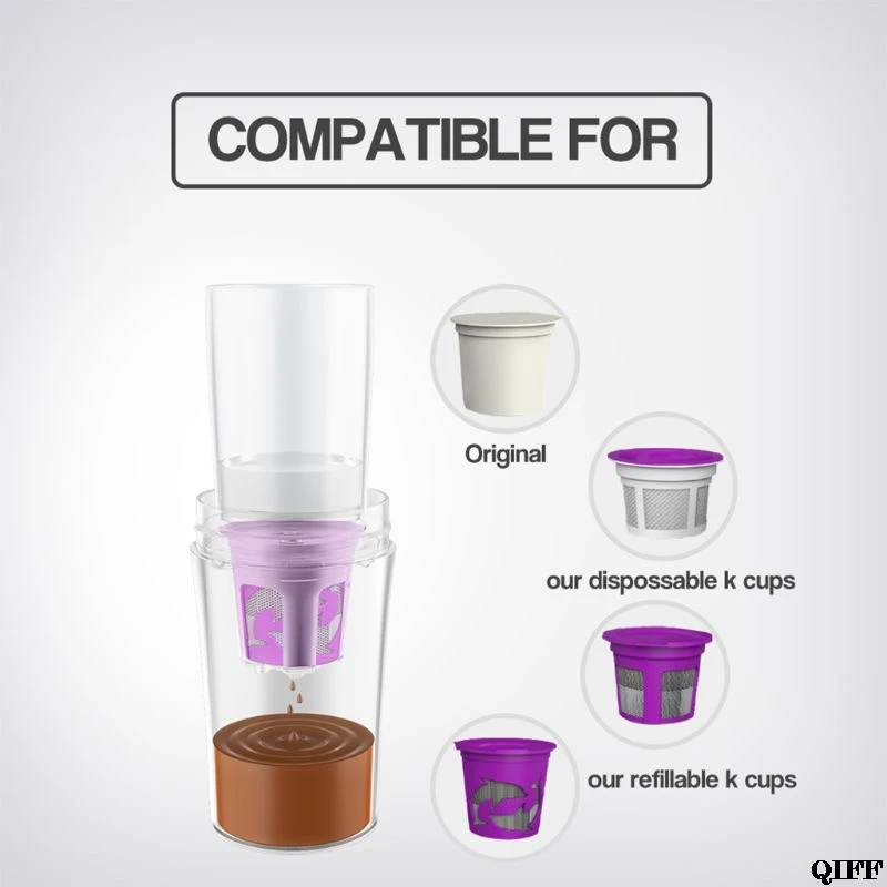 Портативный холодной заварки залить капельного кофе чайник K-Cup один обслуживание кружка 18NOV24