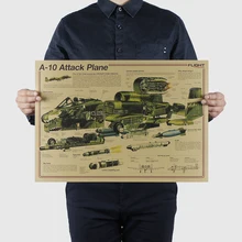 

AIMEER Fighter Series-A10 Lightning Ⅱ-Warthog/Classic Nostalgic Retro Kraft Paper Poster Decor Painting Core Wall Sticker51*36cm