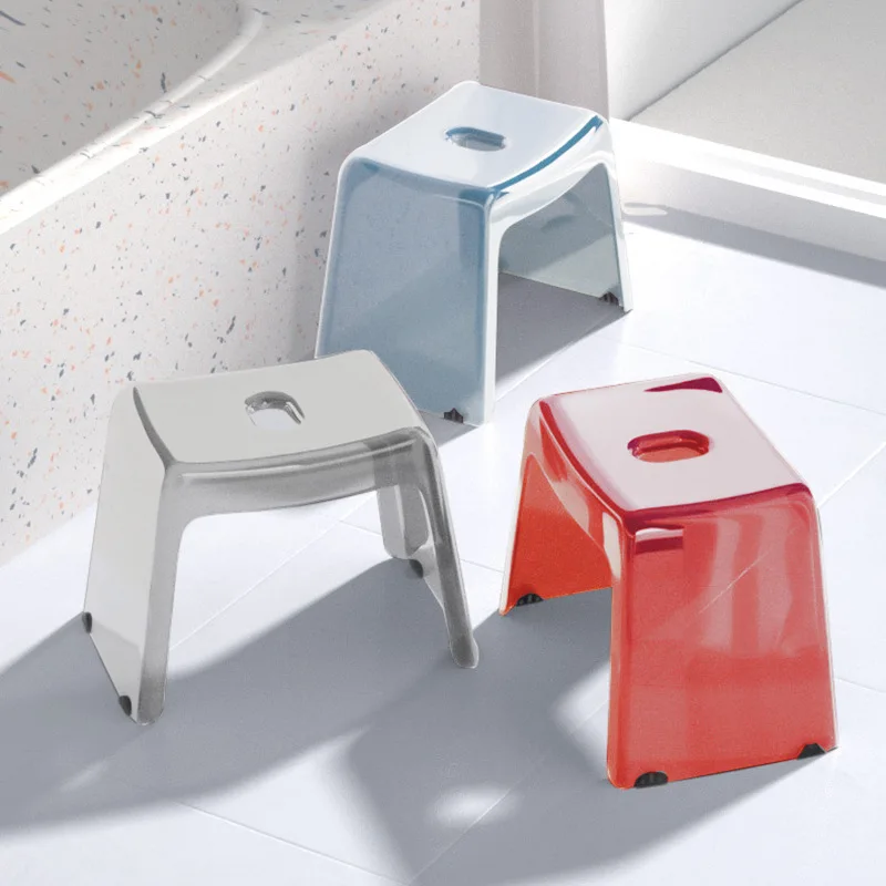 JOYLOVE Bathroom Bath Stool Non-Slip Transparent Shoe Change Stool Toilet Thickened Plastic Bench Acrylic Low Stool